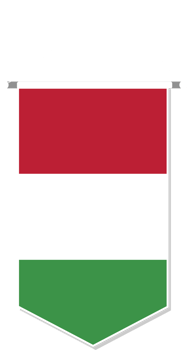 Hungary flag in soccer pennant, various shape. png