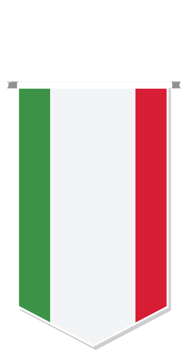 Italy flag in soccer pennant, various shape. png