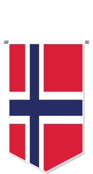 Norway flag in soccer pennant, various shape. png