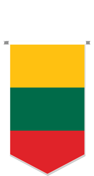 Lithuania flag in soccer pennant, various shape. png