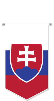 Slovakia flag in soccer pennant, various shape. png