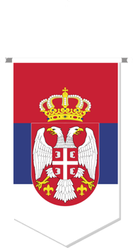 Serbia flag in soccer pennant, various shape. png