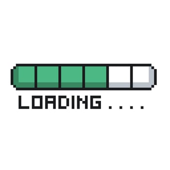 pixel illustration loading icon progress bar vector