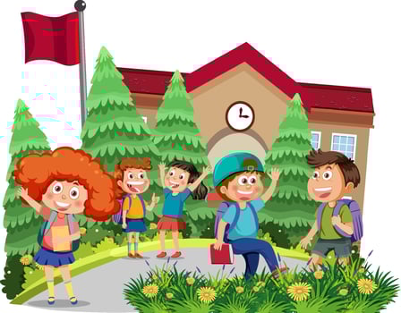 Cartoon Happy School kids vector