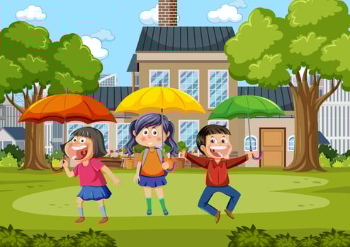Happy children at school vector