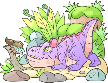 cartoon dinosaur allosaurus vector