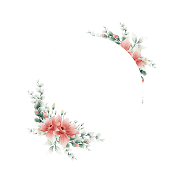 Wreaths of watercolor flowers png
