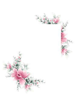 Watercolor flower frame png