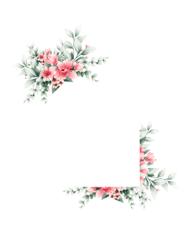 Watercolor flower frame png