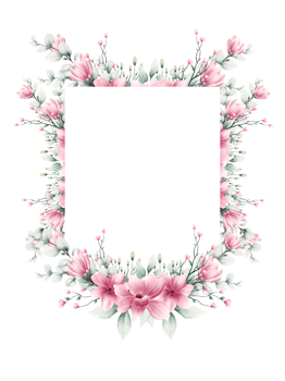 Watercolor flower frame png