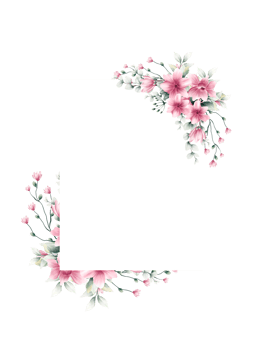 Watercolor flower frame png