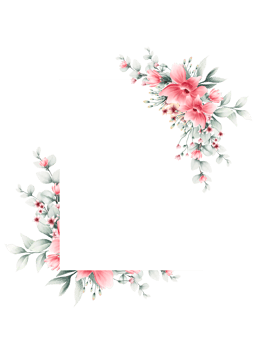 Watercolor flower frame png