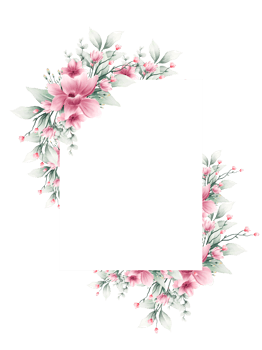 Watercolor flower frame png