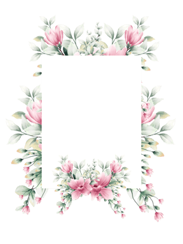 Watercolor flower frame png
