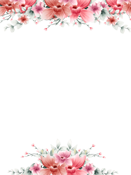Watercolor flower frame png