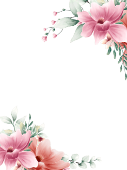 Watercolor flower frame png