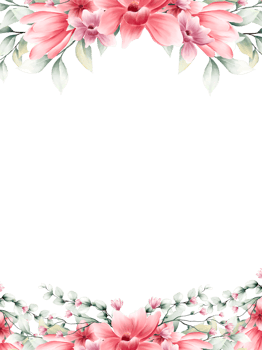 Watercolor flower frame png
