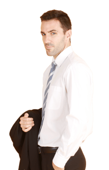 Handsome and smart businessman in suit and white shirt relaxing on isolatred on yellow background. png