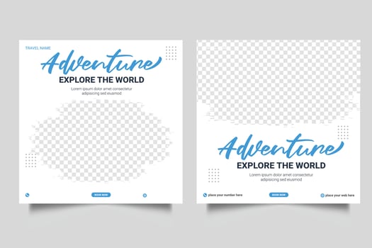 Travel vacation banner social media post or flyer design vector