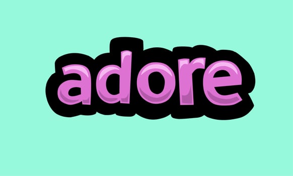 ADORE writing vector design on a blue background