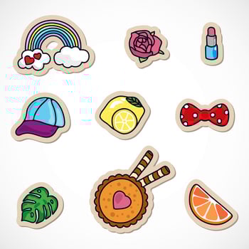 Collection of vector stickers, set of labels