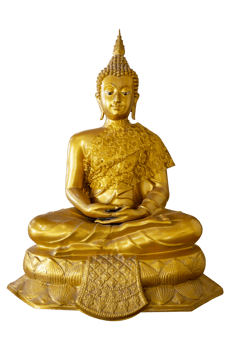 Isolated clipping path buddha statue used as amulets of Buddhism religion.The ancient Buddha png