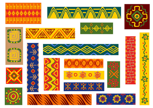 African ethnic ornaments and patterns vector