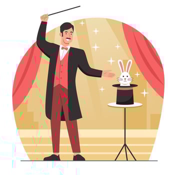 Magician Doing Magic Trick vector