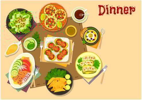 Popular appetizers icon for healthy food design vector