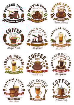 Sleeve or cup of hot coffee and beans. vector