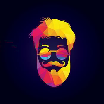 Man with beard hipster barbershop vector emblem. Bearded man's face, hipster character.