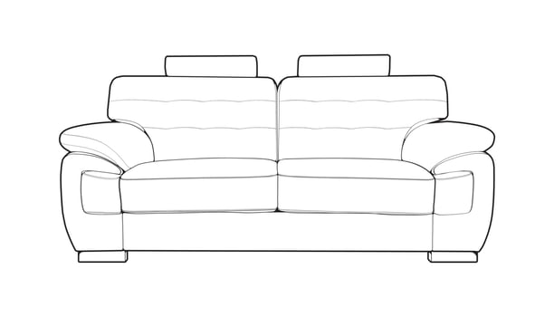 Sofa or couch line art illustrator. Outline furniture for living room. Vector illustration.