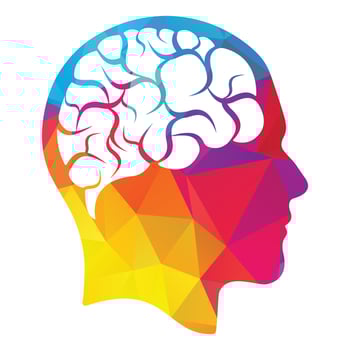 Head with brain vector illustration design. Human head and brain vector icon. Mind concept.