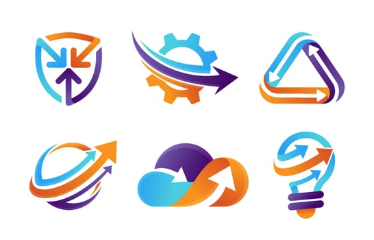 Set of Abstract Arrow Logo Concept vector