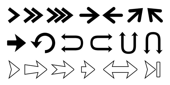 Illustration Vector Graphic a set of arrow icons