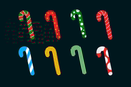 Candy cane christmas ornament vector. Christmas candy cane vector. vector