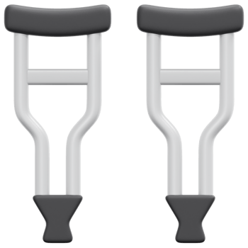 crutches 3d render icon illustration png