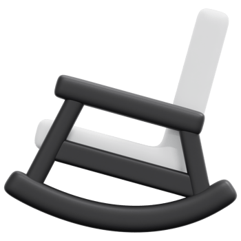 rocking chair 3d render icon illustration png