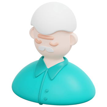 elderly 3d render icon illustration png