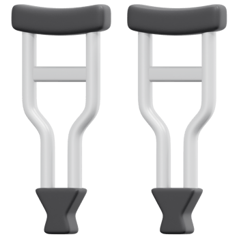 crutches 3d render icon illustration png
