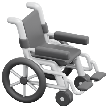 wheelchair 3d render icon illustration png