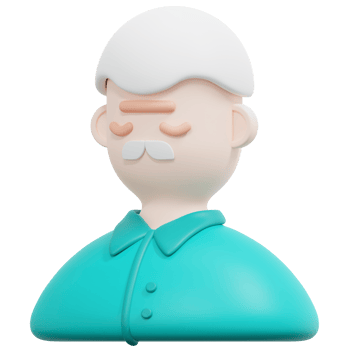 elderly 3d render icon illustration png