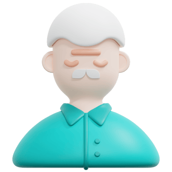 elderly 3d render icon illustration png