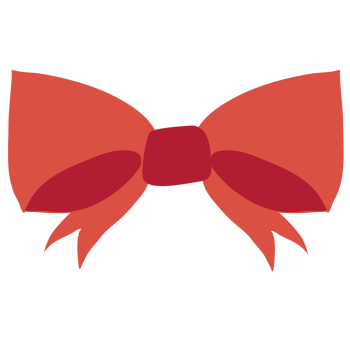 Red ribbon, bow for wrapping or decorating hair png