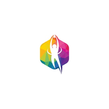 Vector illustration of yoga pose. Gymnastics and yoga logo template.