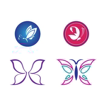 Butterfly logo template icon design vector