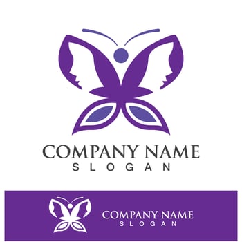 Butterfly logo template icon design vector