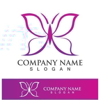 Butterfly logo template icon design vector