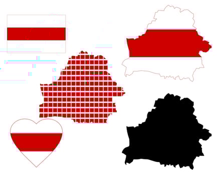 Belarus map different types and symbols on a white background vector