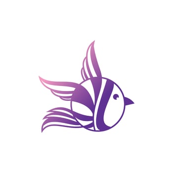 Flying bird logo. line art Bird logo icon. modern bird logo design concept. vector